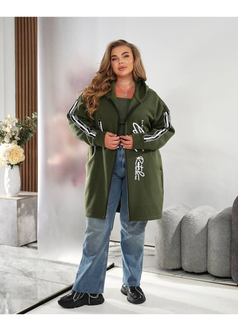 Оливковый (хаки) демисезонный кардиган Vione