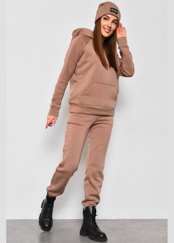 Спортивний костюм жіночий трійка на флісі світло-коричневого кольору Let's Shop (285692238)