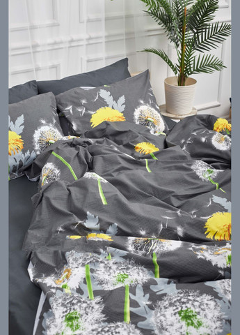 Комплект постільної білизни сімейний 160х220х2 наволочки 4х50х70 Бязь Gold Люкс (MS-820000938) Moon&Star Dandelion Black (285716971)