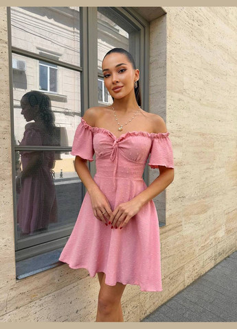 Персикова повсякденний, кежуал жіноча персикова сукня No Brand однотонна