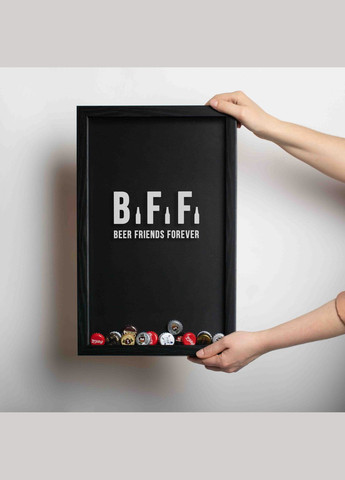 Рамка-копилка для пивных крышек "Beer Friends Forever" (BD-beer-06) black-black BeriDari (269992344)