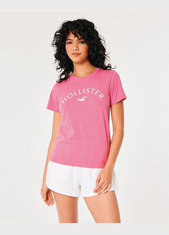Рожева літня футболка hc9819w Hollister