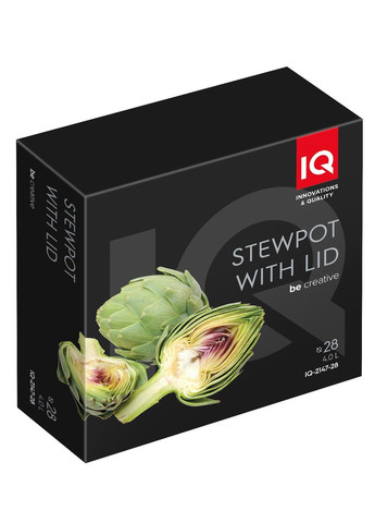 Сотейник Be Creative з двома ручками алюмінієвий 28 см (4.0 л) з кришкою (-2147-28) IQ (365276757)