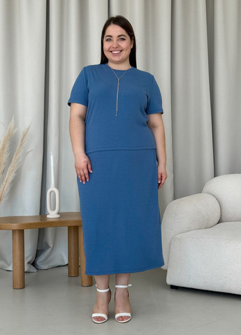 Костюм в рубчик футболка с юбкой Merlini Венцоне (323450729)