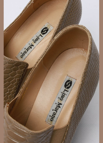 Туфли женские бежевого цвета Let's Shop на высоком каблуке с цепочками