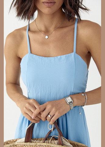 Летний женский сарафан на бретелях с воланом Lurex