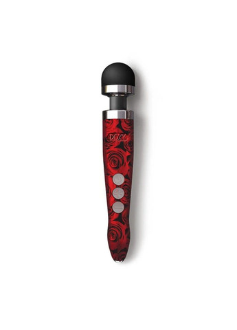 Масажер-мікрофон Die Cast 3R Wand Vibrator Rose Pattern, червоний, з трояндами. Doxy (289784781)