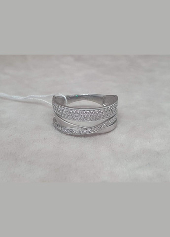 Золотое кольцо с фианитами. 80679-БЕЛ Харківська ювелірна фабрика (332174236)