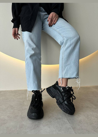 Стильные женские кроссовки No Brand чёрные демисезоны (322886783)