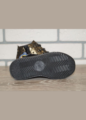 Демісезонні черевики для дівчинки чорні з об'ємною квіткою GFB (285766624)