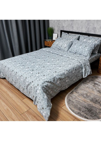 Постільний набір (простирадло 200х220 + 2 наволочки 50х70) Бязь Gold Люкс (MS-880000403) Moon&Star Silver Stars (359376172)