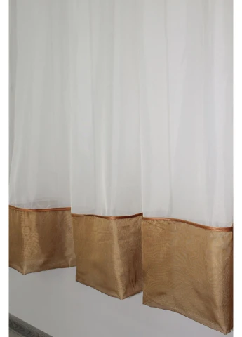 Кухонна фіранка № 047к коричневий з молочним 280х170 см (59-010) VR-Textil (332812309)