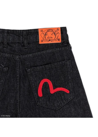 Черные мужские джинсы широкие синие прямые турция Evisu