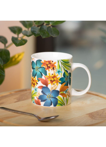 Кружка керамічна з малюнком для чаю та кави 400 (мл) Синя Liling Rongxiang Ceramic (360454828)