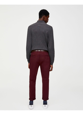 Бордовые брюки Pull & Bear