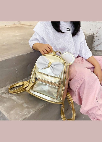 Маленький детский рюкзак Микки Маус с ушками и бантиком, мини рюкзачок для девочек блестящий с ушами (BRT) Brettani (362412045)