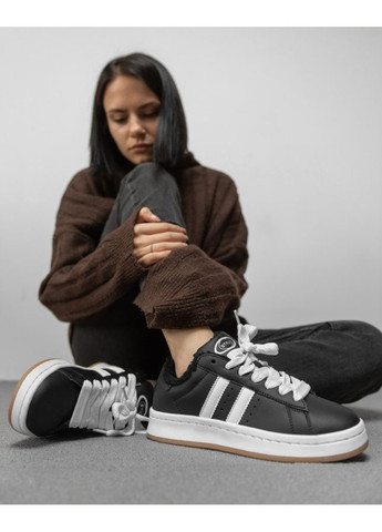 Женские кроссовки sandra black/white No Brand чёрно-белые зима (361020182)