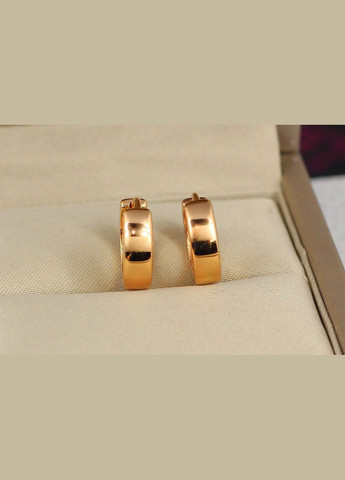 Сережки кільця з малюнком крокрені горизонтальні смужки 1,4 см золотисті Xuping Jewelry (316607497)