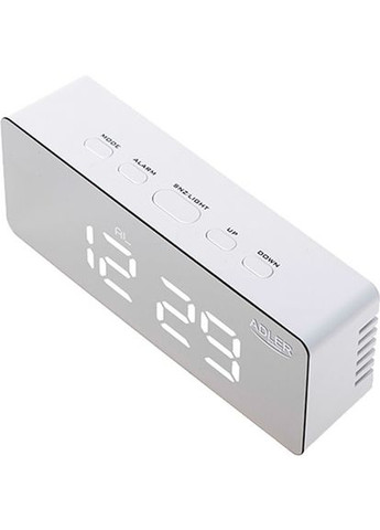 Настільний годинник-будильник AD 1189 white 5.5х8.2х14.8 см білий Adler (338182535)