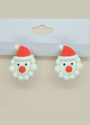 Сережки кліпси дитячі для вух без пробивання Новорічний Клоун у червоному ковпаку та кучерявою бородою Liresmina Jewelry (289844146)