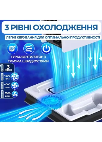Многофункциональная подставка для джойстиков ps5 с охлаждением и магнитной зарядкой для контроллеров PS5 Slim, быстрая зарядка Airon (396461362)