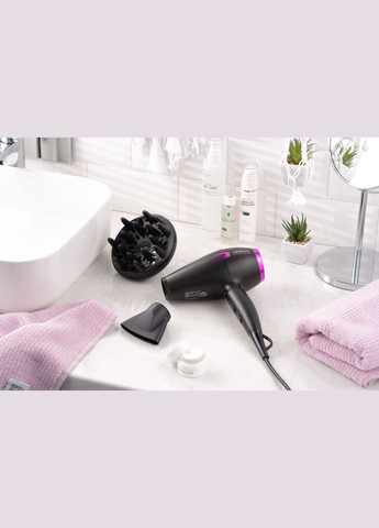 Фен Violet PRO HDY221PRO,1750-2100Вт, 2 скорости, 3темп.режимы,диффузор, черный Ardesto (314929535)