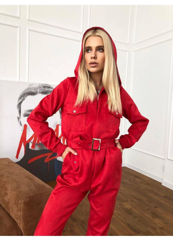 Комбинезон замш цвет красный milirud красный