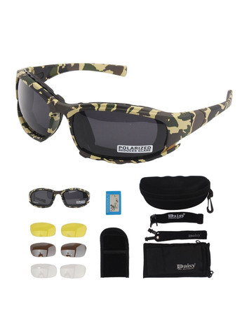 Тактичні захисні військові окуляри X7 Камуфляж.4 змінні лінзи Daisy (280826684)