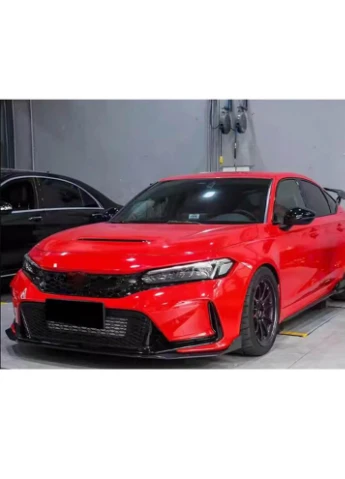 Накладка на передній бампер Lip V2 (Карбон) для Civic HB 2021- рр Honda (392165282)