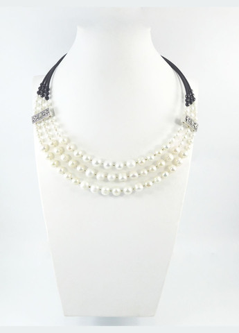 Эксклюзивное ожерелье "Prima donna" 3 рядное Жемчуг, Турмалин грань Fursa fashion (322315732)