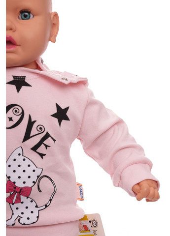 Рожевий демісезонний костюм із довгим рукавом для дівчинки трикотажний love рожевий 74 см (33638) BABYKROHA