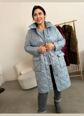 Блакитне демісезонне Пальто Ніколетта стильне жіноче подовжене демісезонне пальто однобортне Mirage