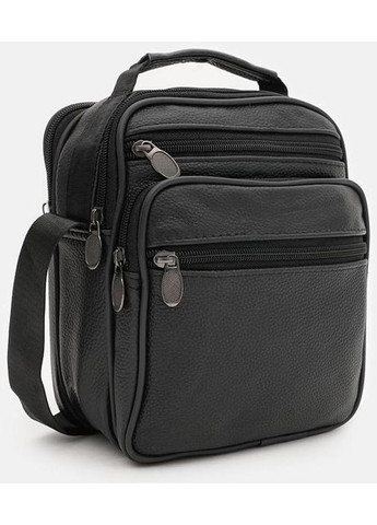 Сумка планшет через плечо из натуральной кожи мужская для документов и для телефона маленькая Черный 40276 Borsa Leather (361348664)