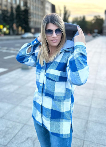 Синіти сорочка в клітку оверсайз Fashion Girl