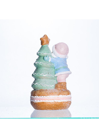 Новорічна декоративна фігурка з підсвіткою 11.5×9×20 см Новорічний декор Санта-Клаус з ялинкою з порцеляни CR-6-9 Yiwu (371236285)