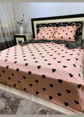 Постельное белье хлопковое Аморе Двуспальное Простынь на резинке 160x200х20 Бязь Пудровое 70 х 70 No Brand (303700360)