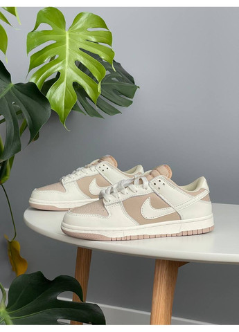 Кроссовки женские и мужские Nike SB Dunk Low Beige White | Найк СБ Данк низкие бежевые No Brand бежевые демисезоны (358499121)