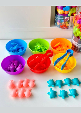 Развивающая игра Набор 3 в 1 с пинцетами и тарелочками Животные, Морские жители и транспорт Fun Game (327797209)