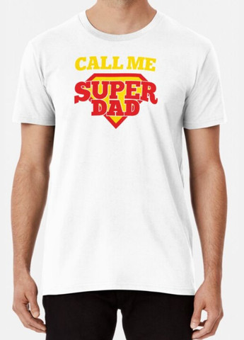 Белая мужская футболка с принтом зови меня супер папой super dad Stedman