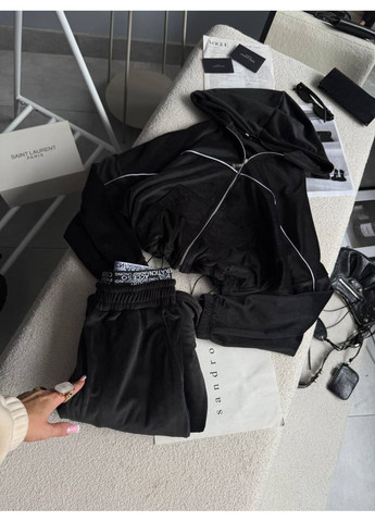 Жіночий спортивний костюм з велюру на хутрі: кофта з капюшоном + штани MonCher (367267856)