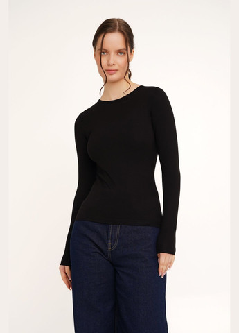 Лонгслив однотонный женский WBC02348 Черный shop (2000990202338) LAWA (316023491)