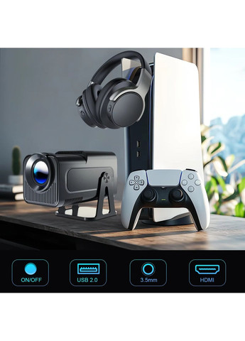 Смарт Проектор 4K Android 11 HD BT5.0 Dual Wi-Fi Домашній кінотеатр Grey Magcubic HY320 (354179030)