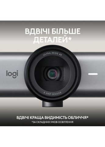 Веб-камера MX Brio 705 для бизнеса 4K Graphite (960-001530) Logitech MX Brio 705 for Business 4K Graphite (356149443)