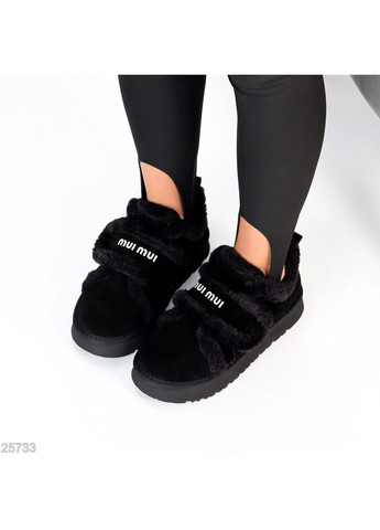 Жіночі зимові автоледі з натуральної замші та хутра, чорні, теплі, зручні, маломірять No Brand (365654944)