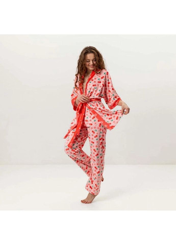 Комбінована всесезон комплект жіночий з плюшевого велюру штани та халат вишенька 3436_s 16027 s FlexDress