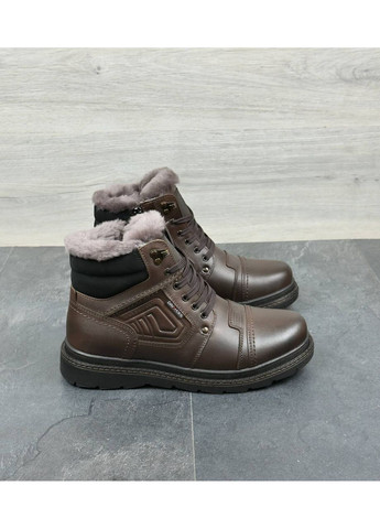 Черевики чоловічі високі шкіра на хутрі No Brand (372898828)