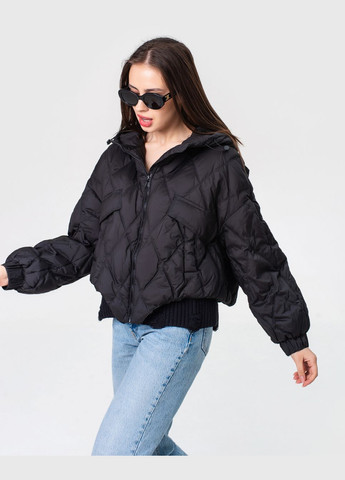 Чорна демісезонна куртка з капюшоном -wear модель Viva 815