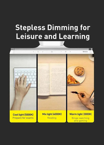 Настольная лампа Magnetic Stepless Dimming PRO Charging Desk Lamp переносная 1800 mAh Белый Baseus (303777027)