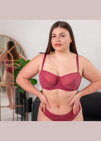 Бордовый бюстгальтер на косточках с мягкой чашкой Elita с косточками