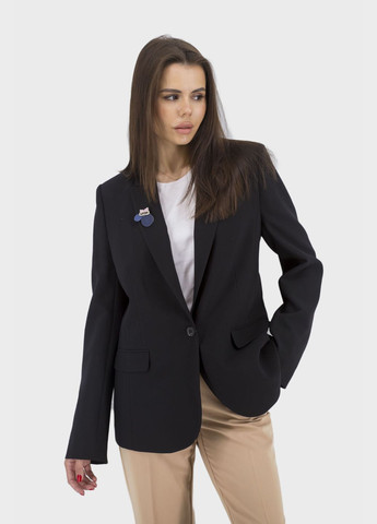 Черный женский женский пиджак muray (темносиний, ), 37751 No Brand однотонный - всесезон